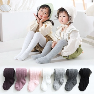 Girls ribbed cotton tights in various colors including white grey and purple