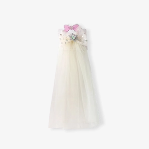 Voile de cheveux princesse blanc pour filles avec cristaux flocons et paillettes colorées
