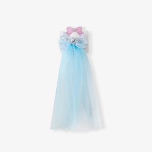 Barrette féerique en tulle bleu pour filles avec flocon de neige et nœud scintillant