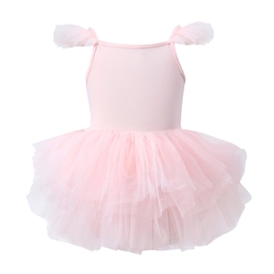 Détail de la robe tutu de ballet rose pour petite fille avec couches de tulle souples