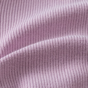 Close-up of lavender rib-knit fabric texture on this stylish girls tutu dress set