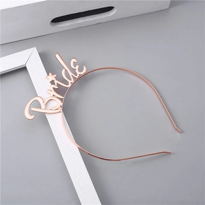 Rose gold metal Bride headband with star accent for weddings and bridal parties