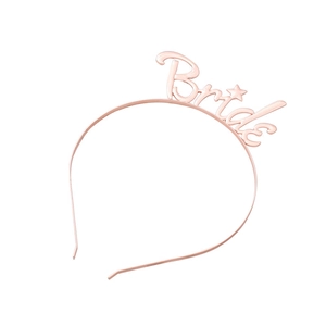 Rose gold metal Bride headband with star details for bridal shower parties
