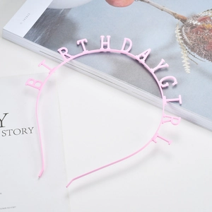 Pink Birthday Girl headband for women and kids party hair accessories in soft lighting