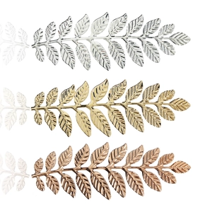 Baroque Metal Leaf Hair Clip Greek Bride Crown Accessories Gold Silver Rose Gold Wedding Party Fashion Headwear For Women