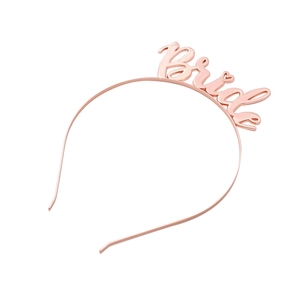 Elegant rose gold alloy Bride to be headband with heart detail for bridal parties