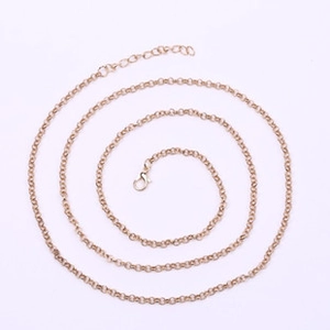 Rose gold cable chain featuring a lobster clasp and extension chain for DIY necklaces