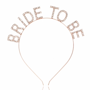 Funkelndes Strass-Haarreif BRIDE TO BE in Roségold für Brautpartys und Hochzeiten