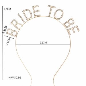 Goldener BRIDE TO BE Haarreif mit Strasssteinen für Brauthaarschmuck