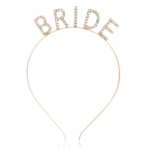 Serre-Tête Élégant en Alliage avec Lettres BRIDE en Strass pour Femmes Enterrement de Vie de Jeune Fille Mariage Accessoire Cheveux