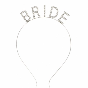 Serre-tête BRIDE en strass argenté pour enterrements de vie de jeune fille et mariées