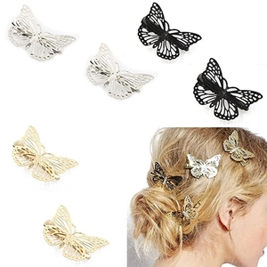 Lot de Barrettes Cheveux Papillon Ajourées Vintage en Métal Électroplaqué pour Femmes Mariage Fête Accessoires Cheveux Quotidien