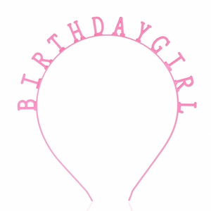 Serre-tête rose Birthday Girl avec lettrage brillant pour fête d'anniversaire