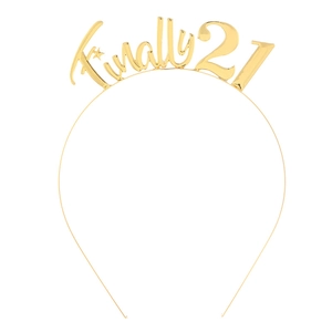 Goldenes Finally 21 Geburtstag Haarreif für Frauen Partyzubehör und Haarschmuck