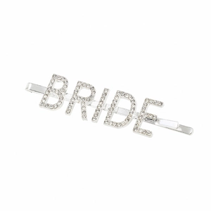 Elegant silver bride hair clip with sparkly rhinestones for wedding hair accessories