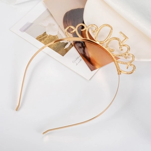 Serre-tête couronne doré 50ème anniversaire avec strass pour décoration de fête