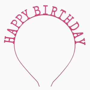 Στέκα Happy Birthday σε έντονο ροζ με ακτινωτά γράμματα για πάρτι γενεθλίων