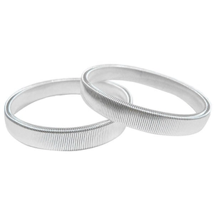 Pair of silver elastic spring sleeve garters for men shirt cuff adjustment