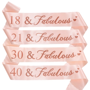 Écharpe d'Anniversaire pour Femmes Filles Écharpe de Fête en Satin Décorations d'Anniversaire Accessoires de Fête