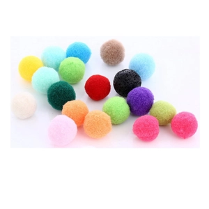 Colorful 16mm cotton balls and black lava stone bead for essential oil diffuser necklaces