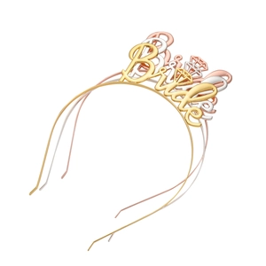 Lot de trois serre-têtes Bride en or, argent et or rose pour les fêtes de mariage