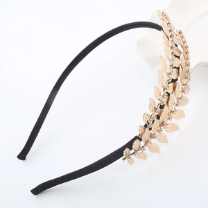Baroque gold leaf headband with rhinestones for weddings and elegant parties