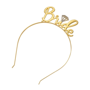 Diadema Bride dorada con pedrería para bodas y despedidas de soltera de la novia