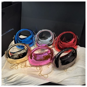 Detailed collection of mini crescent lipsticks bags in six metallic mirror finishes