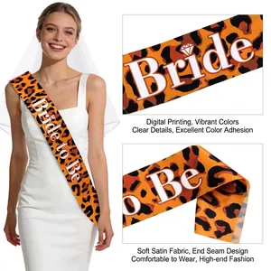 Schärpe Mit Leopardenmuster Bride To Be Satin Party Schärpe Für Junggesellinnenabschied Hochzeit Hen Night Deko