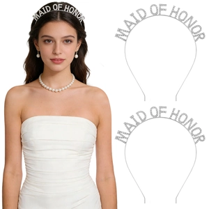 Cerchietto per Capelli Maid Of Honor con Strass in Lega di Zinco per Matrimonio Addio al Nubilato Accessori per Capelli Sposa