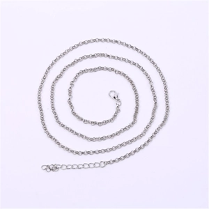 Collana premaman con catena a O in argento con chiusura a moschettone e estensione regolabile