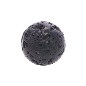 Natural black volcanic lava stone round bead with porous texture for DIY jewelry making