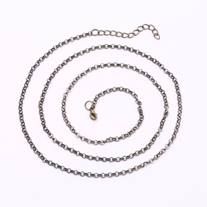 Collana gravidanza vintage in bronzo con catena a O regolabile e chiusura a moschettone