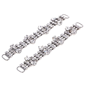 Elegant silver rhinestone shoe charms for bridal heels and DIY fashion accessories