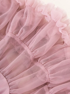Jupe tutu en tulle rose clair à plusieurs couches avec maille volantée pour un aspect volumineux