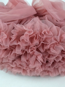 Pink tiered tutu tulle skirt for baby girls featuring fluffy layered ruffles for birthday