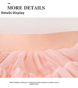 Close-up of pink tutu skirt waistband featuring wide elastic for comfortable fit