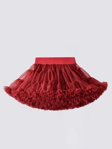 Girls Princess Mesh Tulle Tutu Skirt Cotton Lining Multi Layered Tiered Cake Skirt For Birthday Party Dance Kids Clothing