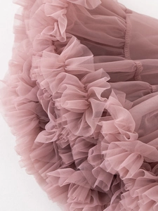 Jupe tutu rose poudré pour filles avec volants en tulle élégants style princesse