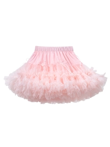 Princess Layered Mesh Tutu Skirt For Girls And Women Sweet Bow Elastic Waist Petticoat Parent-Child Ballet Dance Skirt
