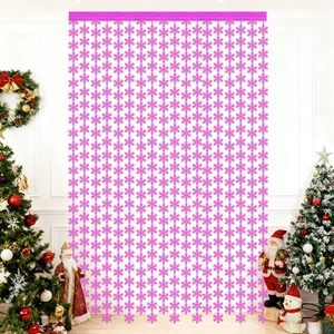 2-meter pink snowflake fringe curtain backdrop for Christmas party wall and tree decoration