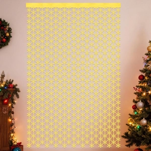 2M golden Christmas snowflake fringe curtain decoration for party background decor