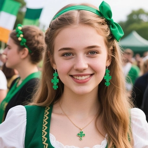 Ensemble d'accessoires trèfle vert pour la Saint-Patrick avec bandeau et bijoux