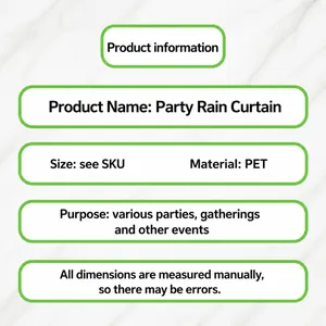 Detailspezifikationen für PET-Regenvorhang zur Dekoration von Football-Partywänden