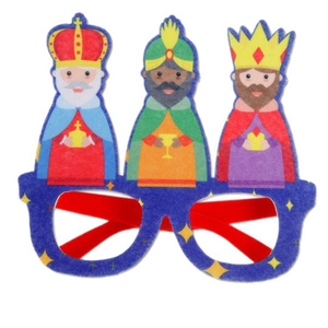 Three Kings Day felt party glasses with cartoon kings for holiday photo props