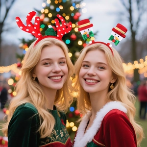 Christmas reindeer antlers and snowman headbands for holiday parties and festive gifts