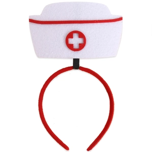 Nurse headpiece with red cross emblem for costume parties and themed photography props