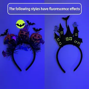 Glow in the dark Halloween cat ear headbands with pumpkin and ghost icons for party