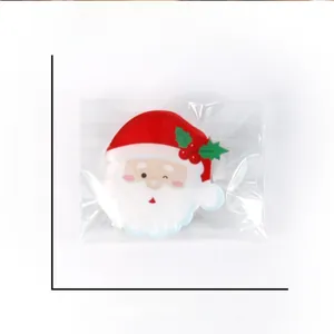 Detailed view of acrylic Santa Claus hair clip with precise dimensions and packaging size