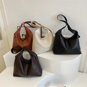 Large Capacity Litchi Pattern PU Leather Tote Bag For Women Fashion Hobo Shoulder Bag With Adjustable Strap Commuting Handbag